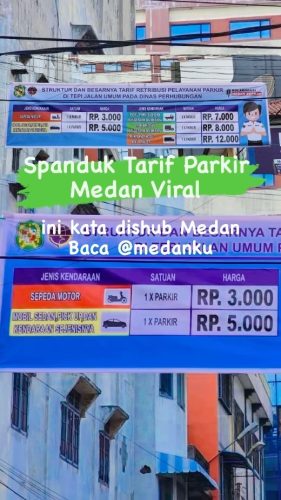 Spanduk Harga Tarif Parkir Medan Viral Terlihat Harga Naik Begini