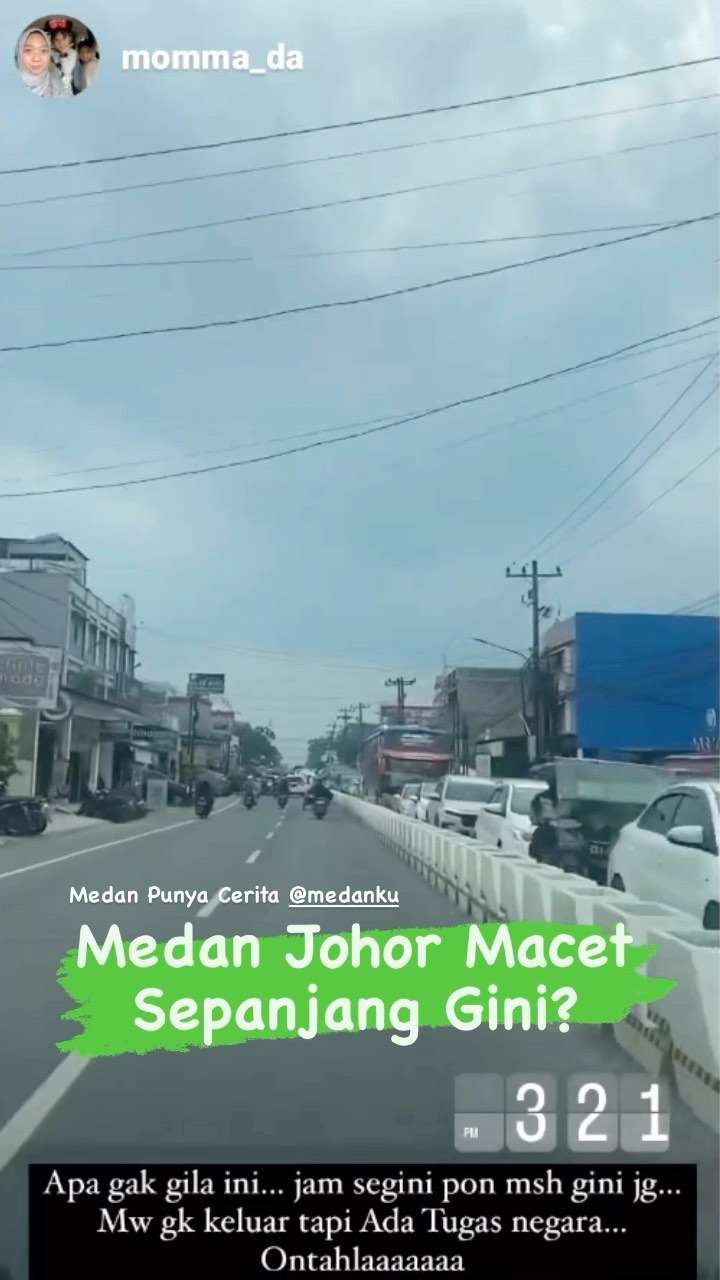 Medan Johor macetnya sepanjang begini? Belakangan ini banyak yang mention kemacetan jln karya wisata Medan

Apakah kamu juga sering melintas jalan ini?

◇ Selalu pantau STORY dan FOLLOW @medanku utk info kejadian/kecelakaan/lalulintas terkini yang blm tentu di post ke feed dan utk bisa ikut komentar. 

♡ Silakan share (cerita/info lalulintas) ke story mention @medantalk dan juga @medantalkviral @medanku @medantalkid utk admin seleksi dan repost. Ingat tulis lokasi & kapan kejadian, keterangan kejadian dgn jelas dan lengkap di story agar mudah di mengerti saat repost.  Pastikan juga akun anda tidak dikunci agar kami bisa lihat dan repost. Terima kasih