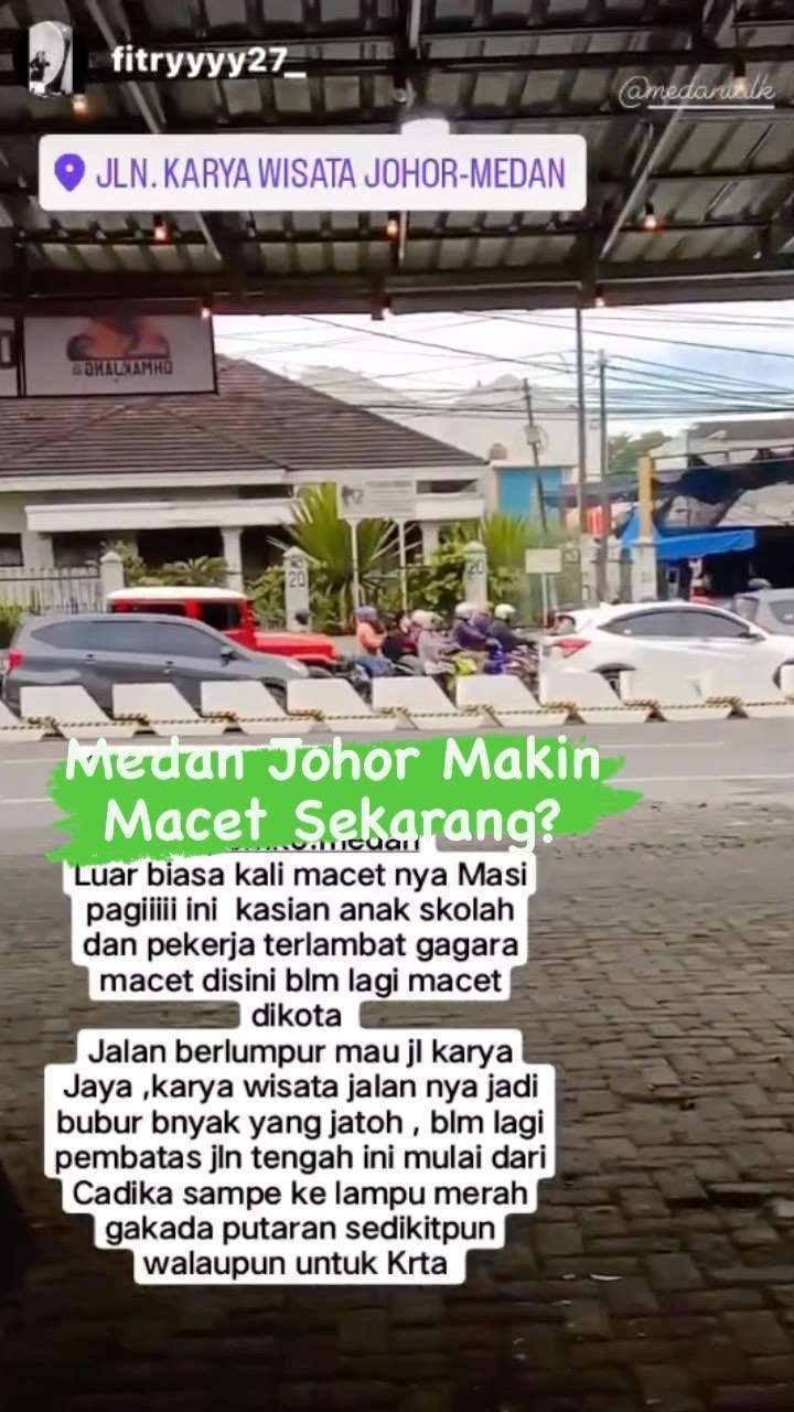 Medan Johor makin macet setelah pemasangan pembatas jalan? Sejumlah warga buat story instagram

Apakah kamu juga sering melintas jalan ini?

Laporan video dikirim oleh fitryyyy_27

◇ Selalu pantau STORY dan FOLLOW @medantalkid utk info kejadian/kecelakaan/lalulintas terkini yang blm tentu di post ke feed dan utk bisa ikut komentar. 

♡ Silakan share (cerita/info lalulintas) ke story mention @medantalk dan juga @medantalkviral @medanku @medantalkid utk admin seleksi dan repost. Ingat tulis lokasi & kapan kejadian, keterangan kejadian dgn jelas dan lengkap di story agar mudah di mengerti saat repost.  Pastikan juga akun anda tidak dikunci agar kami bisa lihat dan repost. Terima kasih